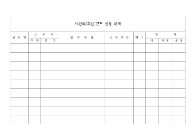 시간외(휴일)근무신청내역